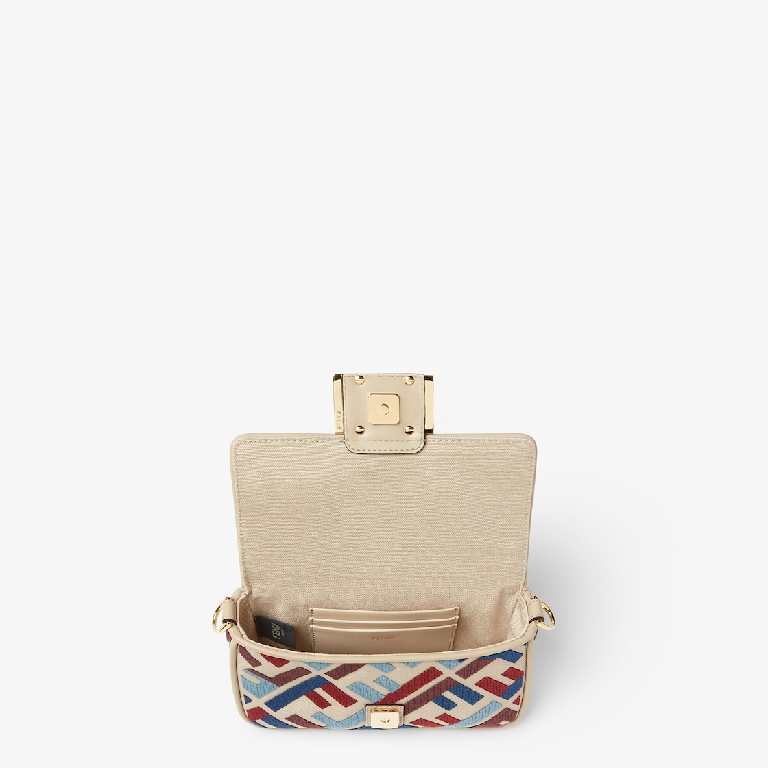 FENDI Baguette® Mini Canvas bag with multicolor FF embroidery - Image 4